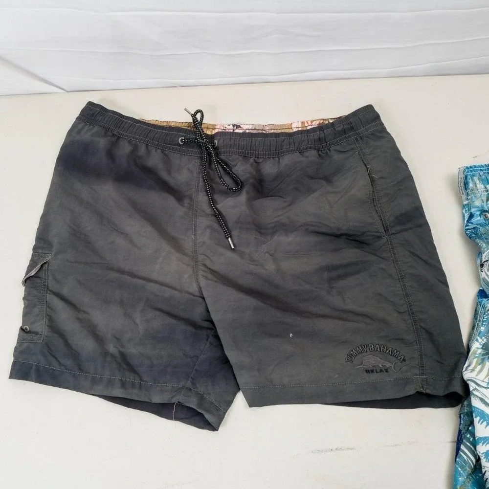 Lot of 2 Bugatchi Uomo Tommy Bahama Swim Trunks Men's XXL‎ 2XL Board Shorts